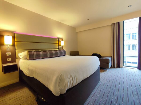 Premier Inn standard room showing bed
